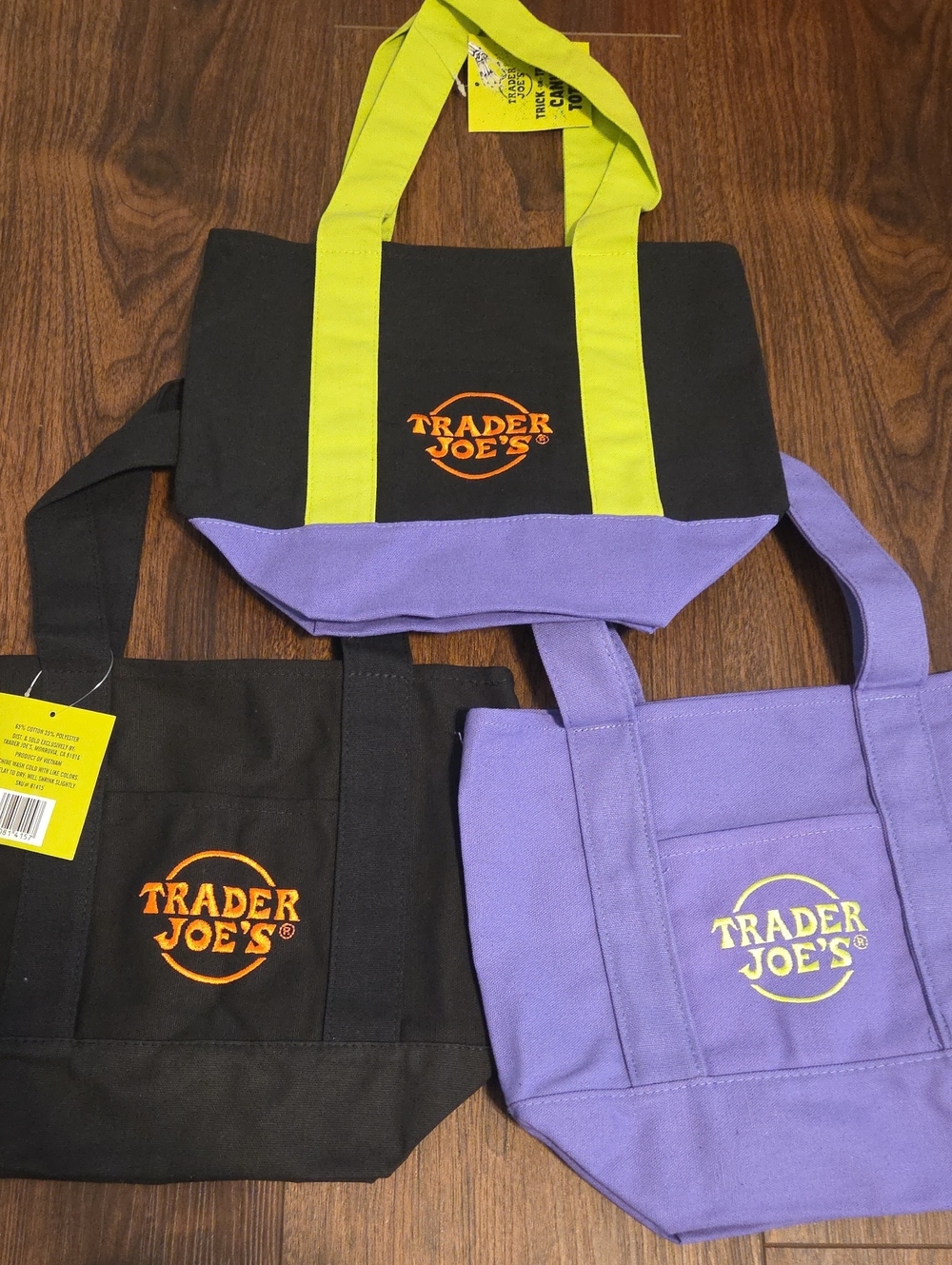 Trader Joe's Mini Halloween Canvas Tote Set Of 3